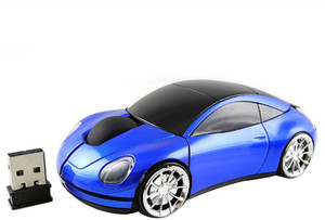 microware 2.4G Wireless Optical Mouse 1600 DPI Car Shaped Design - Blue Wireless Optical  Gaming Mouse  with Bluetooth