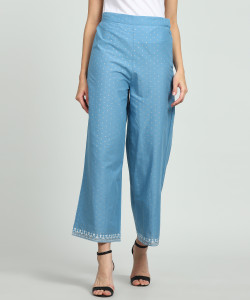 W Relaxed Women Blue Trousers