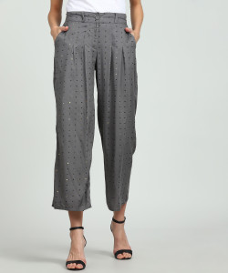 W Relaxed Women Grey Trousers