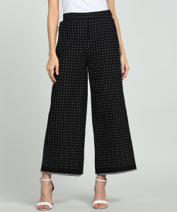 W Relaxed Women Black Trousers