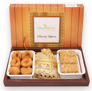 Ghasitaram Gifts Lohri Sweets-Khajoor, Revadi and Gachak Hamper Box