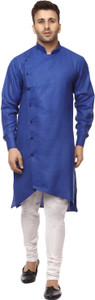 JIHUZUR Men Solid Asymmetric Kurta