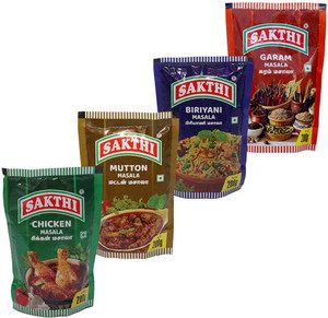 Sakthi Spices Masala Combo Pack of Biriyani Masala 200g + Chicken Masala 200g + Garam Masala 200g + Mutton Masala 200g - (100% Natural Blended Spice Powders)