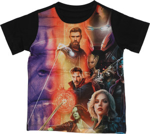 Marvel Avengers Boys Printed Polycotton, Cotton Blend Regular T Shirt