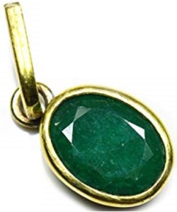 Jaipur Gemstone Emerald Pendant Natural Panna Gemstone Silver Emerald Stone Pendant