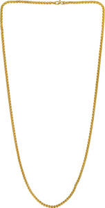 memoir Brass, Gold plated Classic evergreen round link design, 30 Inch, 3mm thick, 30 Gms long chain necklace Men women Gold-plated Plated Brass Chain