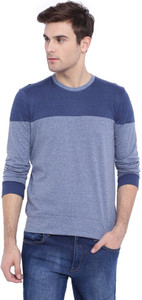 CAMPUS SUTRA Colorblock Men Round Neck Blue T-Shirt