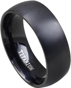 Divastri Western Style Collection Black Band Ring Stainless Steel Titanium Plated Ring