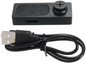 Onskart Spy Mini Button Pinhole Hidden Camera with Audio Video Recorder and USB Cable Security Camera