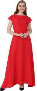 Shyammc Women Maxi Red Full Length Dress