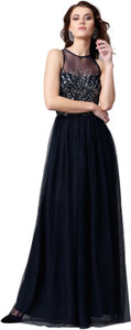 STREET9 Women Gown Dark Blue Maxi/Full Length Dress