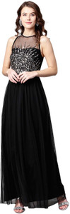 STREET9 Women Gown Black Maxi/Full Length Dress