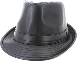 ZACHARIAS Leather Stylish Fedora Hat Black