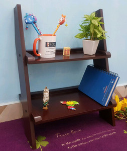 Onlineshoppee Escalera Leaning Bookcase Ladder Engineered Wood Open Book Shelf