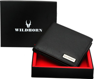 WILDHORN Men Formal Black Genuine Leather Wallet