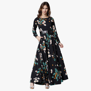 MUMBAI SLANG Women Maxi Black Full Length Dress