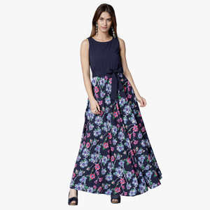 Tokyo Talkies Women Maxi Gold Full Length Dress