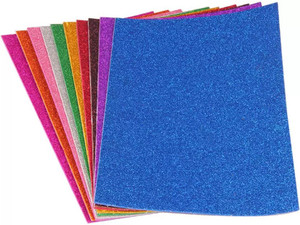 3A Featuretail Multicolor Art & Craft Glitter Foam Sheet Paper - A4 Size Set of 10 Sheets
