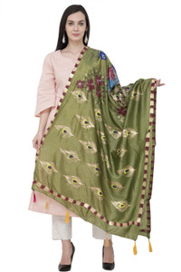 A R SILK Art Silk Self Design Women Dupatta