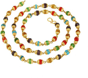 Charms Crystal Mala 27 Inch Premium 24K Gold-plated Plated Copper Chain