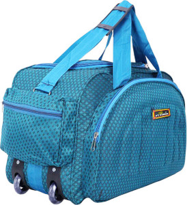 Inte Enterprises 22 inch/55 cm (Expandable) blue simple peacock1 Duffel With Wheels (Strolley)