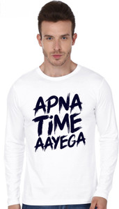 Tap in Sporty Men Round Neck White T-Shirt