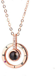 Divastri I Love You in 100 Different Languages Chain Pendant Necklace for Women and Girls, Gift Unique This Valentines Copper Pearl Crystal Pendant