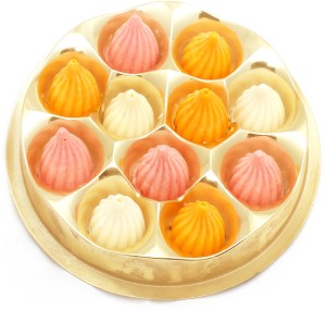 Ghasitaram Gifts Pack of 11 Mango, Strawberry and White Chocolate Modaks Box