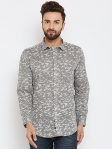 DUKE Men Solid Casual Grey Shirt