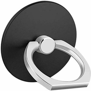 befunky Phone Ring Stand Holder [Round Shape] Kickstand Finger Grip (Universal) (1 Piece, Black) Mobile Holder