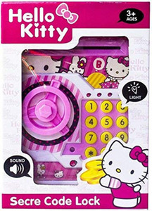 ANGELS CREATION ts Toys Battery Operated Mini ATM Safe Kids Piggy Saving ATM Bank with Electronic Lock Coin Bank Cash Deposit ATM Cartoon Hello Kitty for Kids Coin Bank