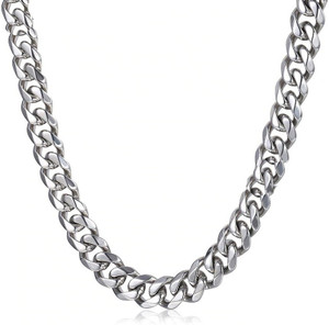 SILVERISH Matte Finish Silver Chain for Men and Women Matte Look Chain (20 inch) Platinum Plated Stainless Steel Chain