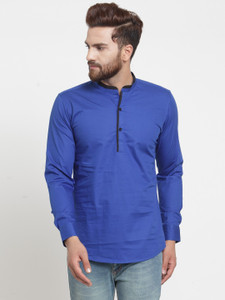Purple State Men Solid Pathani Kurta