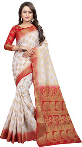 FINE WEAR Woven Kanjivaram Cotton Silk Saree
