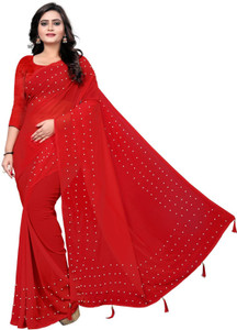 AAENA Embellished Bollywood Georgette Saree