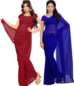 RK Fashions Solid/Plain Daily Wear Georgette Saree
