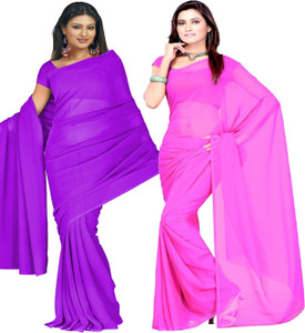 RK Fashions Solid/Plain Daily Wear Georgette Saree