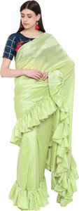 kvsfab Solid/Plain Bollywood Silk Blend Saree