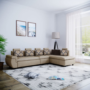Bharat Lifestyle Valentino Fabric 6 Seater  Sofa