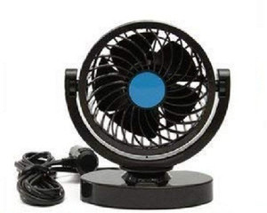 PRTEK 2V/24V Cooling Car Fan 360 Degree Rotatable Air Conditioner for Vehicle Truck RV SUV or Boat(Single) Car Interior Fan