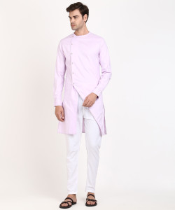 The Indian Garage Co.  - Freehand Men Solid Asymmetric Kurta