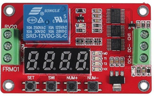REES52 12V DC Multifunction Self-lock Relay PLC Cycle Timer Module ...