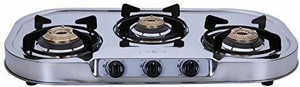 3 Burner Stainless Steel Gas Stove (INOX 753 SS) स्टेनलेस स्टील मैनुअल गैस चूल्हा