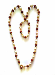 MORMUKUT RUDRAKSHA WITH MOTI MALA Stone Chain