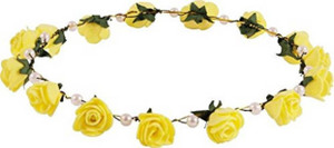 SHREE BALAJI Flower Pearl Gracious Tiara/Crown Head Band Hair Accessory Set