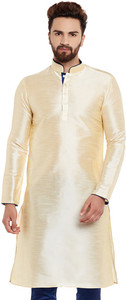Over Crowd Men Self Design Straight Kurta