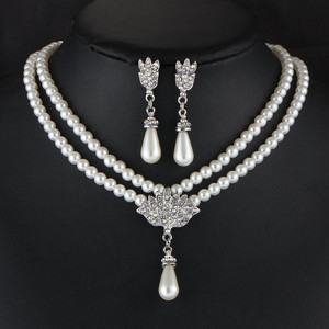 Shining Diva Alloy White, Silver Jewellery Set