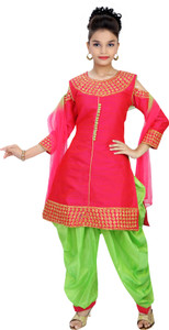 Saarah Girls Festive & Party Kurti, Patiala and Dupatta Set