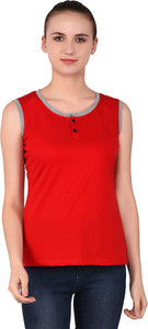 BEYOU FASHION Solid Women Round Neck Red T-Shirt