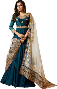 DIVINE INTERNATIONAL TRADING CO Georgette Embroidered Gown/Anarkali Kurta & Bottom Material